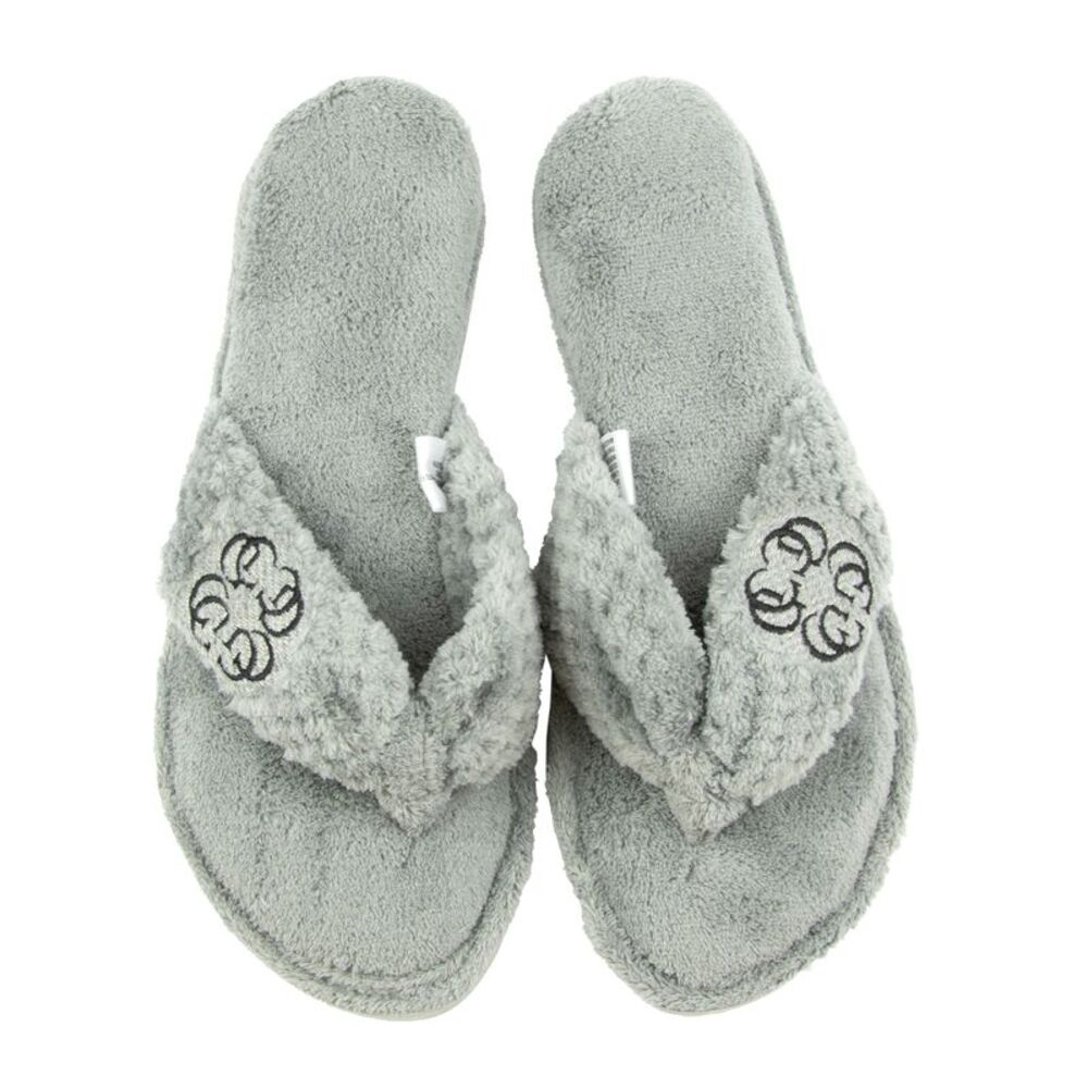 Gold Coast Women's Cozy Memory Foam Flip Flop Slippers in Grey, S (5-6)